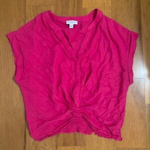 🩷”Marc New York” Linen Center Knot Bouse